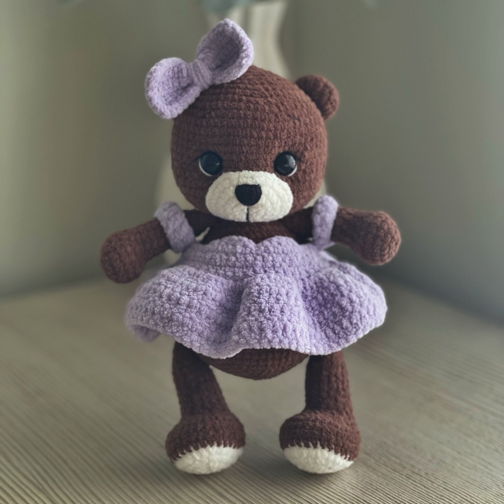 ‼️Handmade/Crochet Bear In A Dress‼️